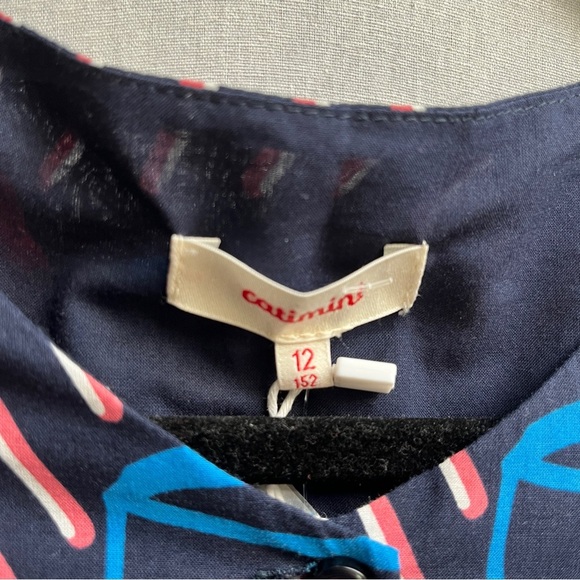 NWT Catimini printed Kids Cotton Dress Sz 12 - Picture 6 of 11